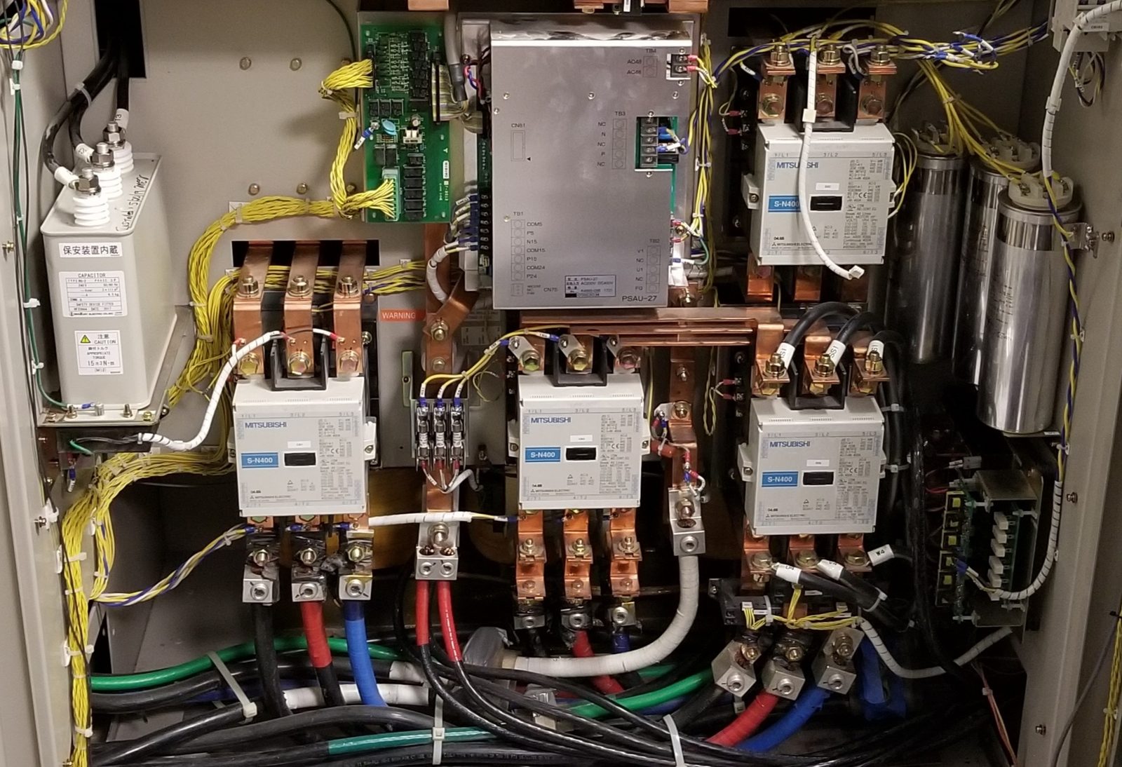 a view inside of the UPS during maintenance